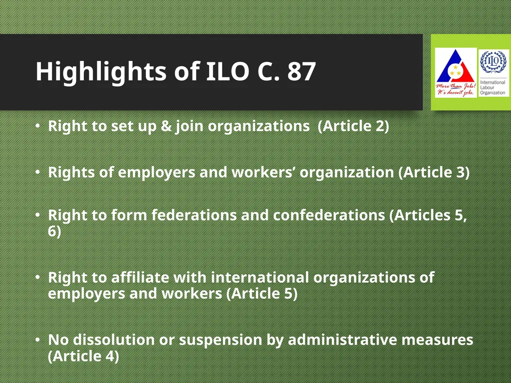 Freedom of Association Standards and Principles - slide 9 of 68