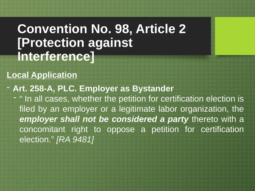 Freedom of Association Standards and Principles - slide 45 of 68