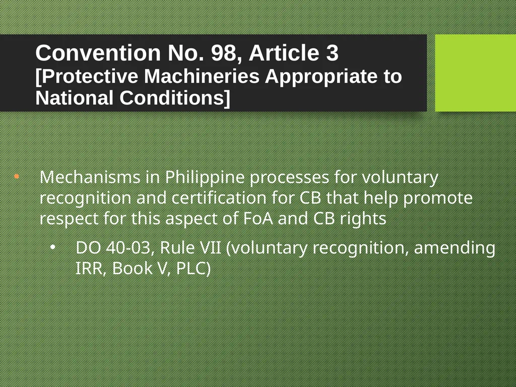 Freedom of Association Standards and Principles - slide 47 of 68