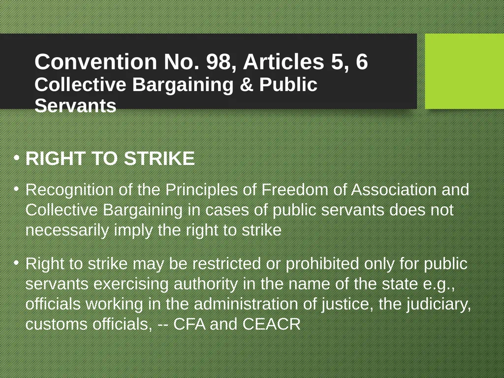 Freedom of Association Standards and Principles - slide 63 of 68