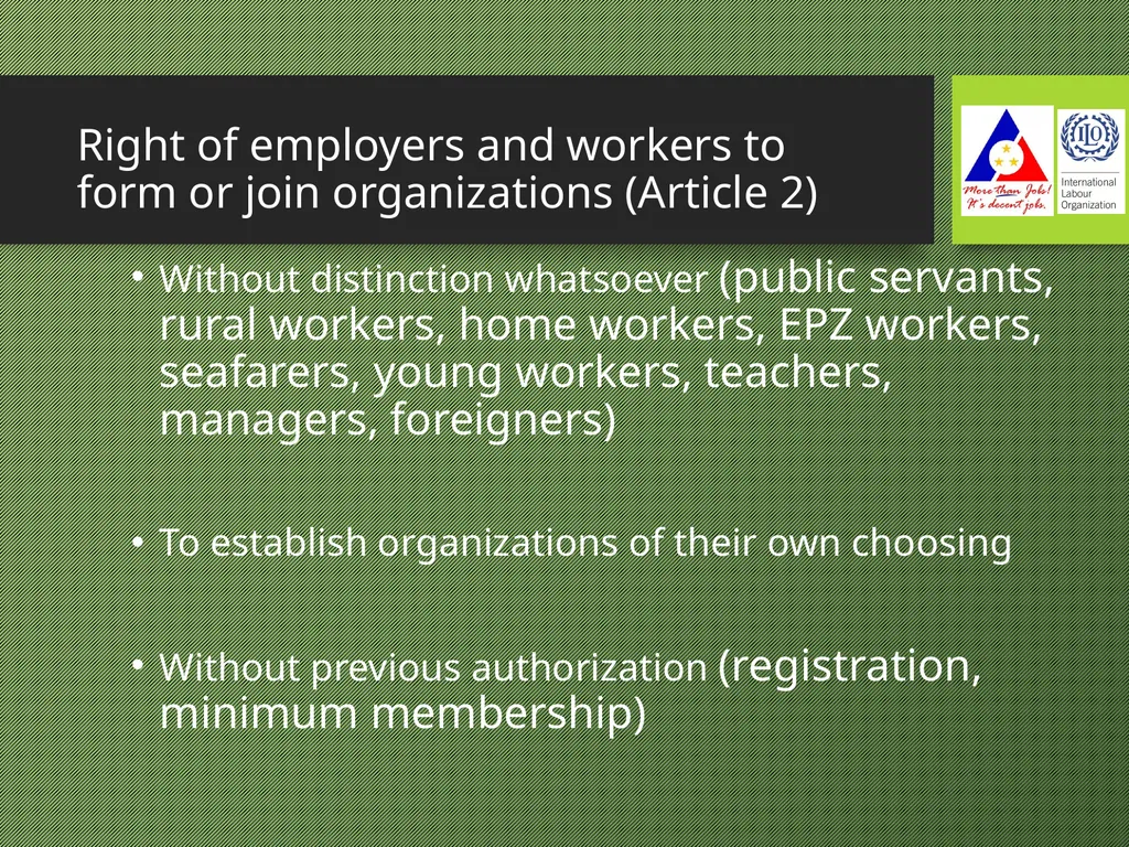 Freedom of Association Standards and Principles - slide 11 of 68
