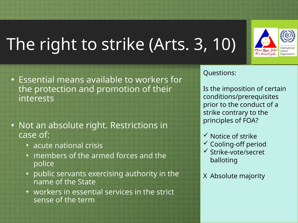Freedom of Association Standards and Principles - slide 27 of 68