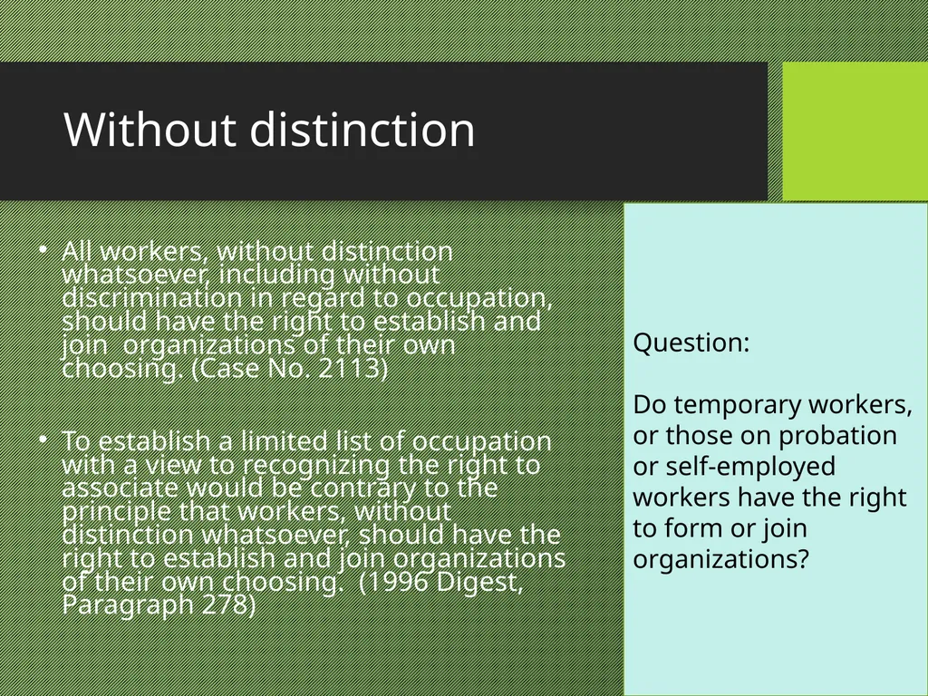 Freedom of Association Standards and Principles - slide 14 of 68