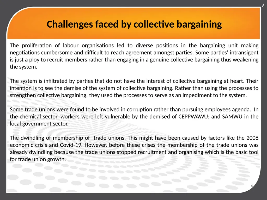 DEPARTMENT OF EMPLOYMENT AND LABOUR PORTFOLIO - slide 6 of 17