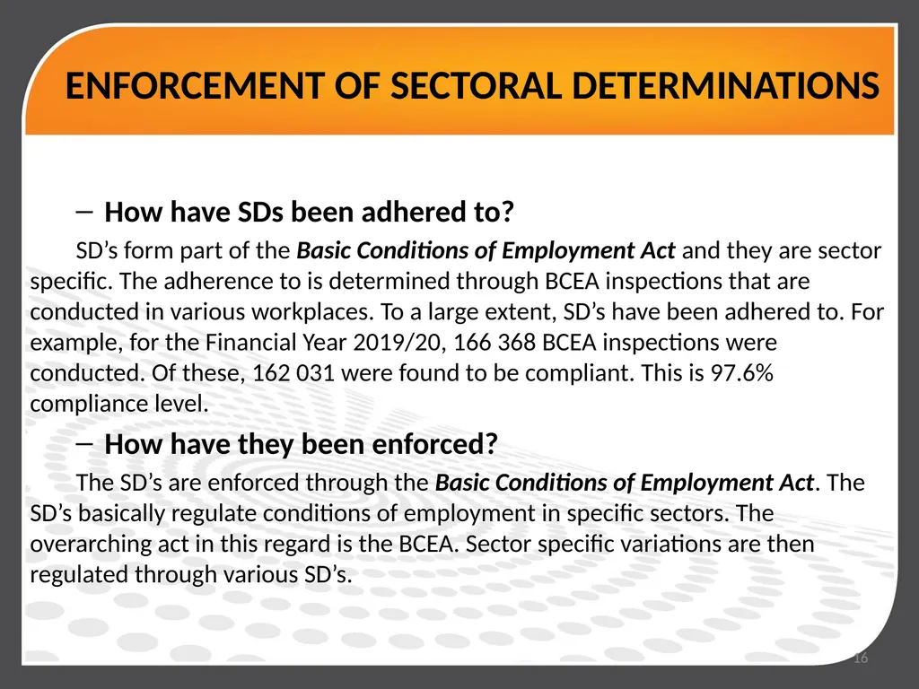 DEPARTMENT OF EMPLOYMENT AND LABOUR PORTFOLIO - slide 16 of 17