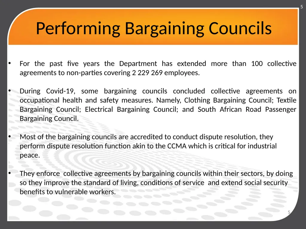DEPARTMENT OF EMPLOYMENT AND LABOUR PORTFOLIO - slide 5 of 17