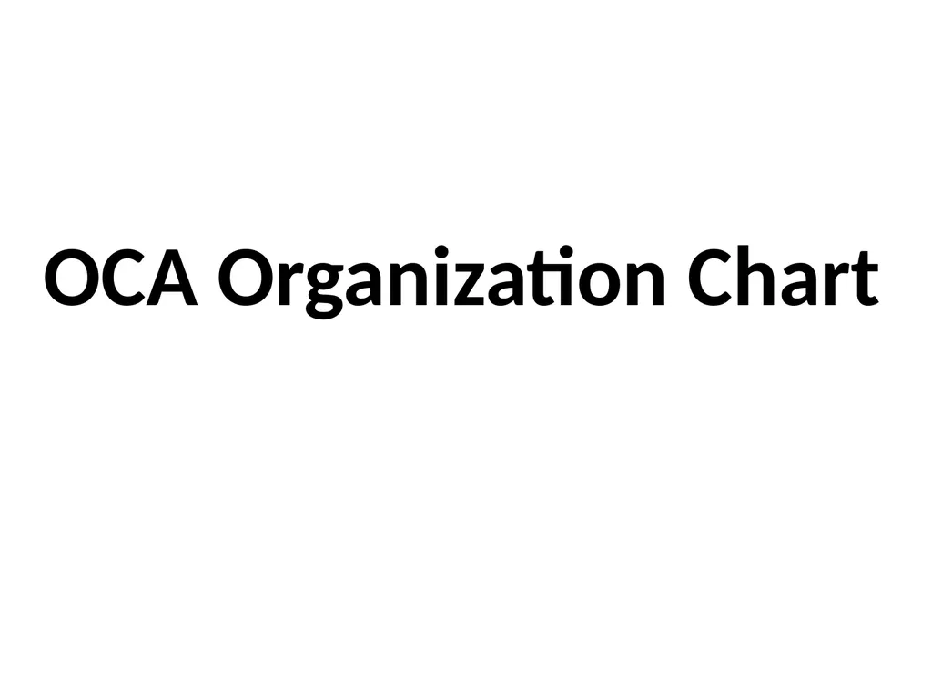 OCA Organization Chart Office of the City