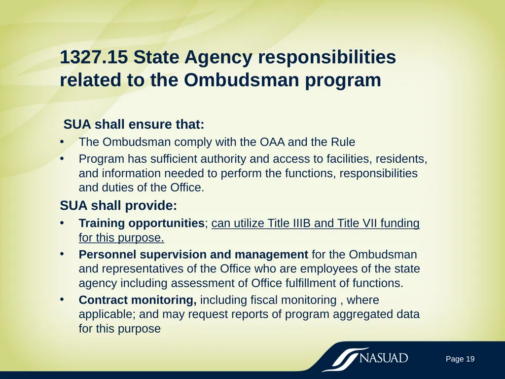 State Long-Term Care Ombudsman Program (LTCOP) - slide 19 of 44