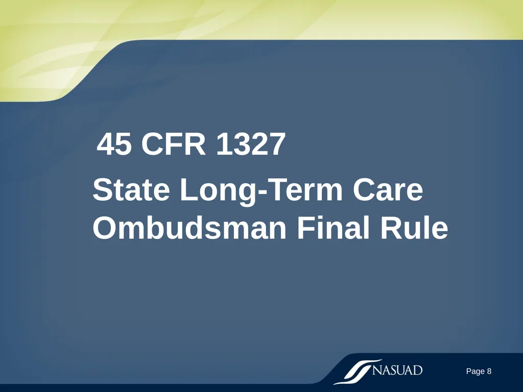 State Long-Term Care Ombudsman Program (LTCOP) - slide 8 of 44