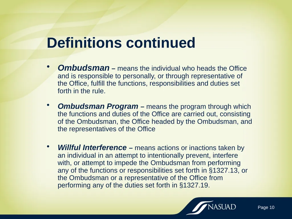 State Long-Term Care Ombudsman Program (LTCOP) - slide 10 of 44
