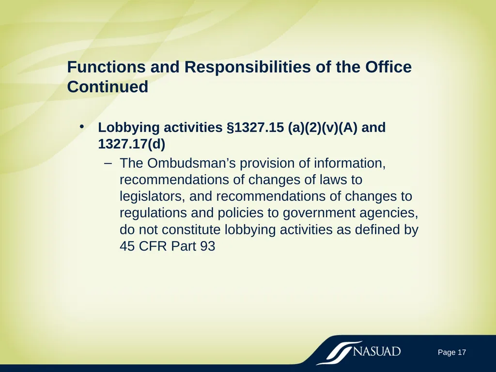 State Long-Term Care Ombudsman Program (LTCOP) - slide 17 of 44