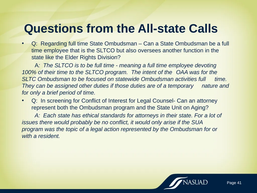 State Long-Term Care Ombudsman Program (LTCOP) - slide 41 of 44