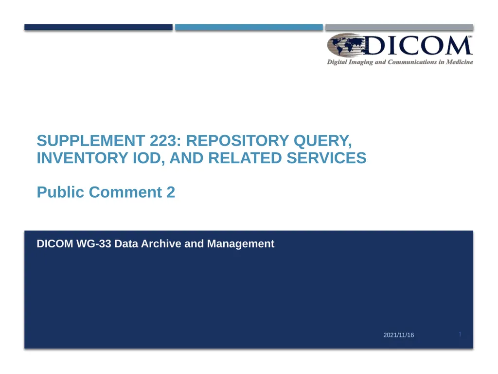 Supplement 223: Repository Query, Inventory IOD,