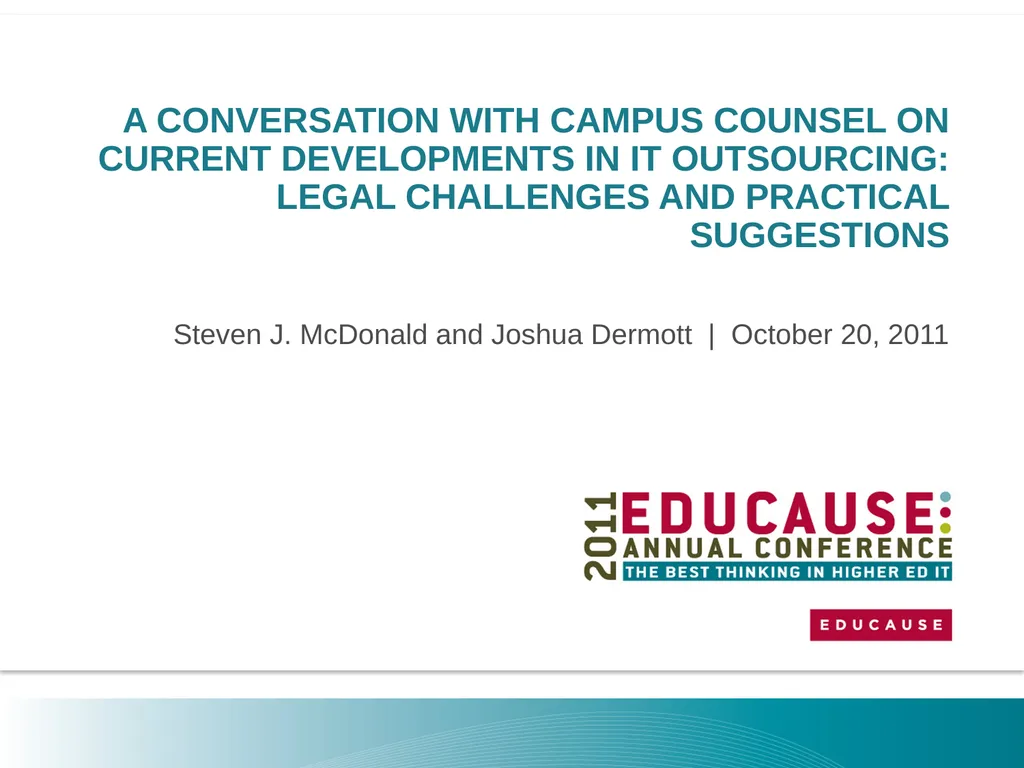 A Conversation with Campus Counsel on Current - slide 1 of 30