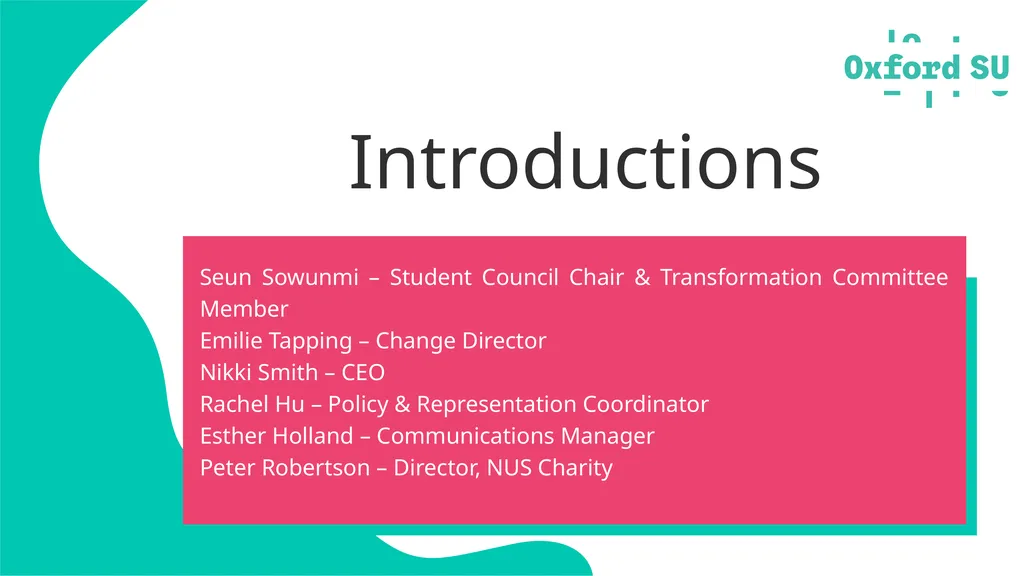 All Student Meeting Introductions Seun Sowunmi – - slide 2 of 29