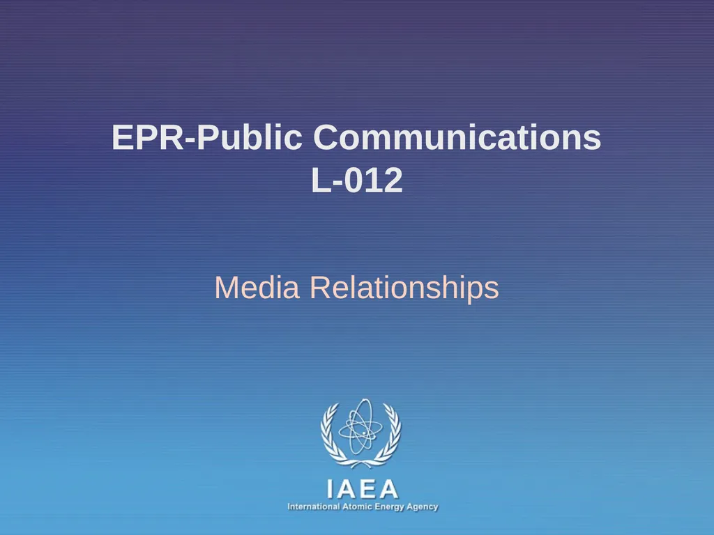 Media Relationships EPR-Public Communications