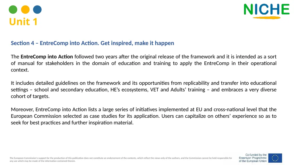 The EntreComp Framework for Intangible Heritage - slide 11 of 39