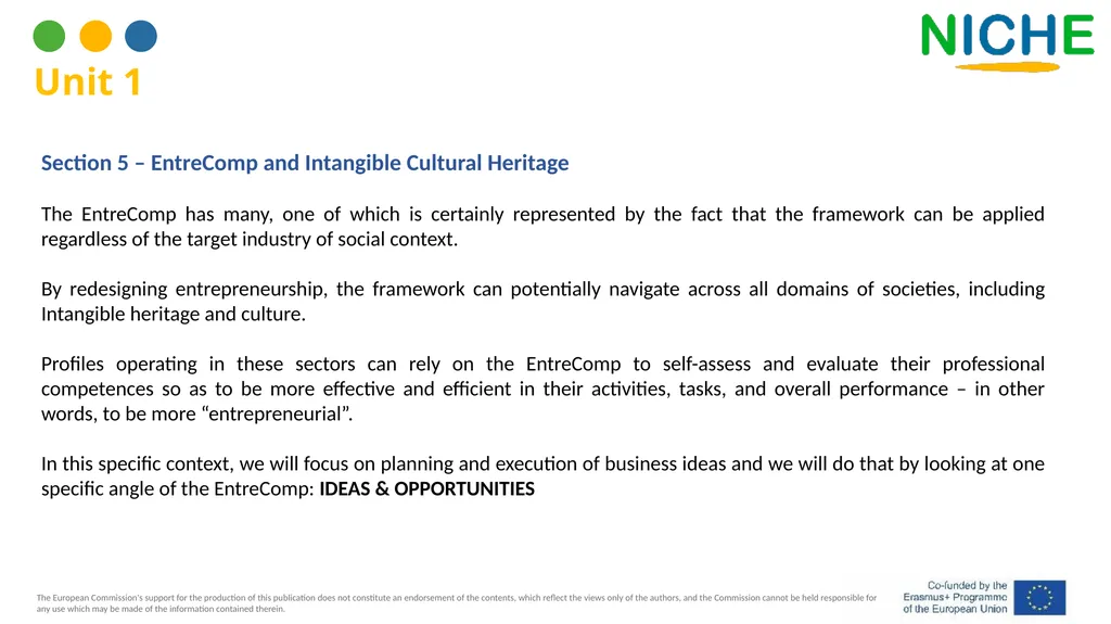 The EntreComp Framework for Intangible Heritage - slide 12 of 39