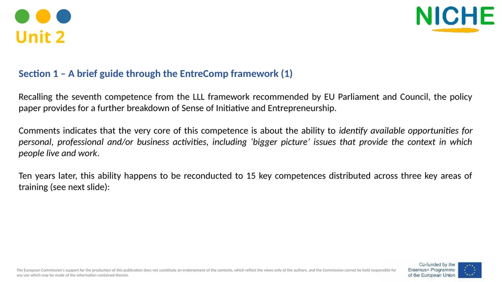 The EntreComp Framework for Intangible Heritage - slide 13 of 39