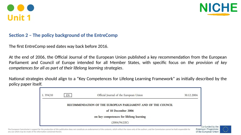 The EntreComp Framework for Intangible Heritage - slide 6 of 39