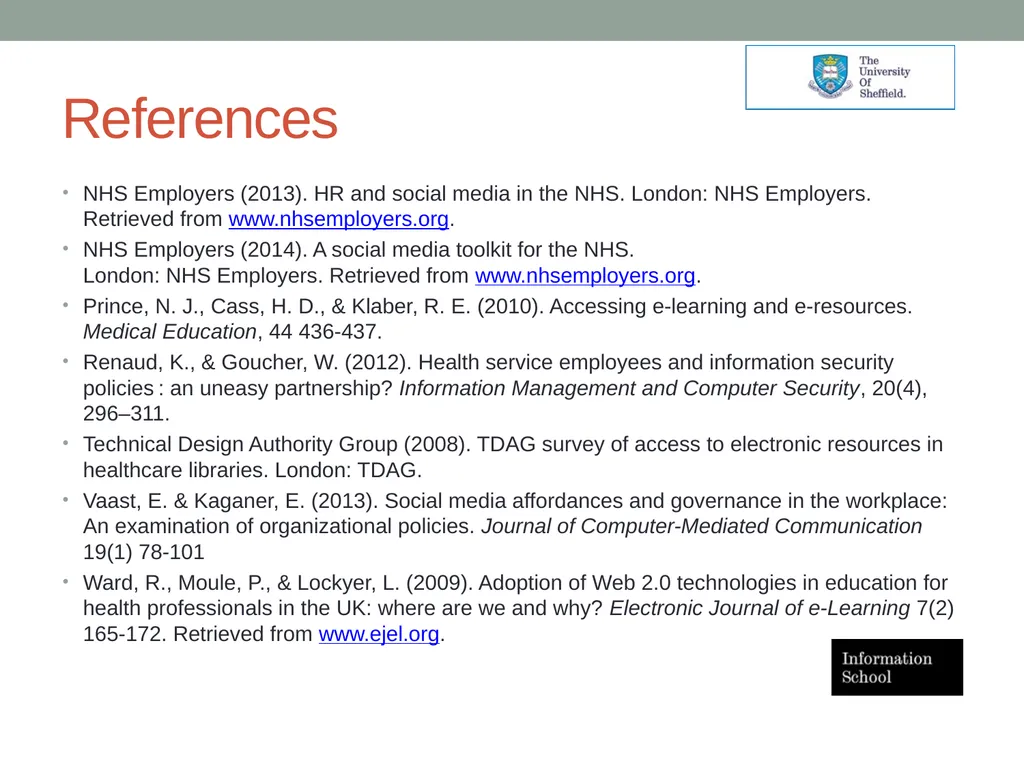 Social media applications within the NHS: role and - slide 23 of 23