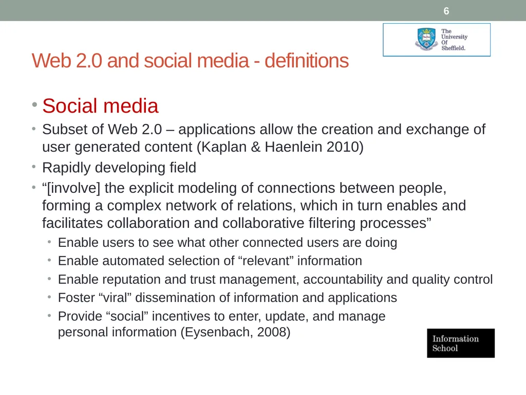 Social media applications within the NHS: role and - slide 6 of 23