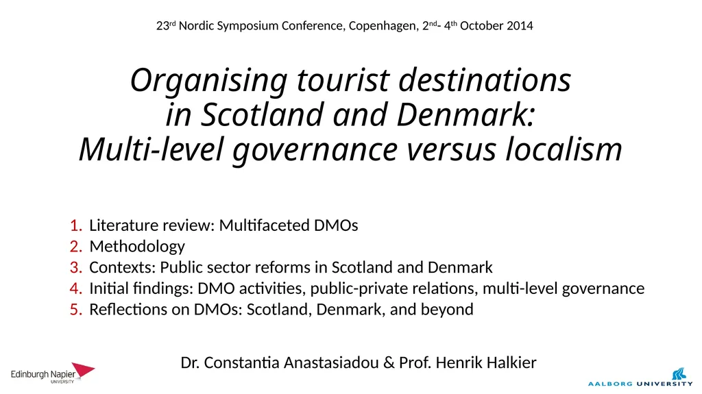 Organising tourist destinations in Scotland and - slide 1 of 10