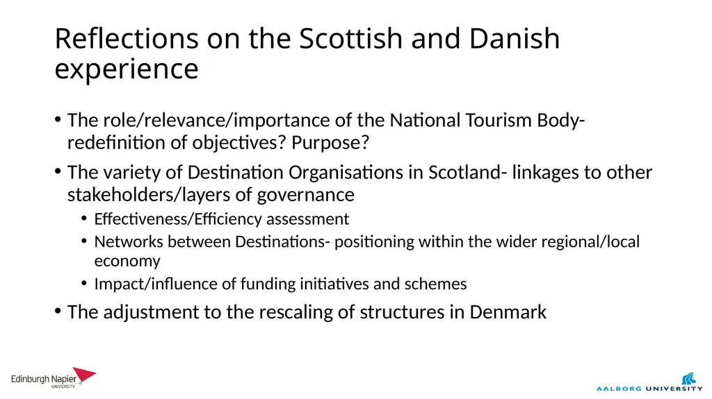 Organising tourist destinations in Scotland and - slide 9 of 10