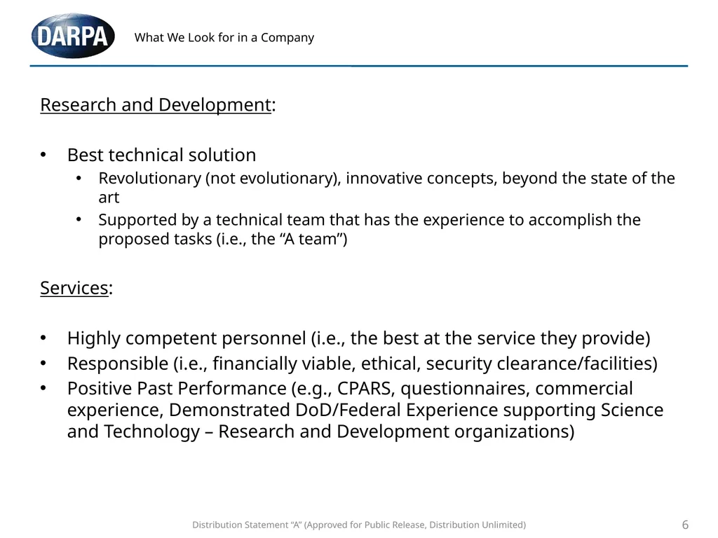Distribution Statement “A” (Approved for Public - slide 6 of 8