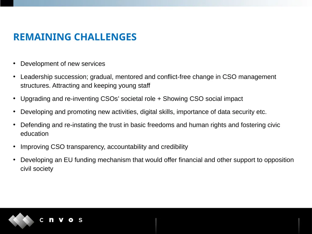 THE FUTURE EVOLUTION OF CIVIL SOCIETY IN THE - slide 6 of 9