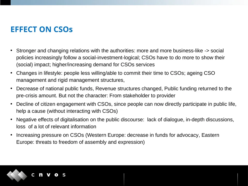 THE FUTURE EVOLUTION OF CIVIL SOCIETY IN THE - slide 5 of 9