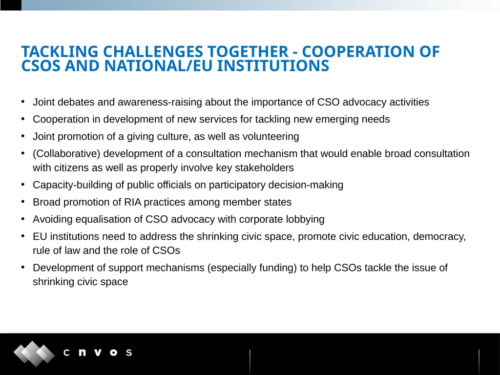 THE FUTURE EVOLUTION OF CIVIL SOCIETY IN THE - slide 8 of 9