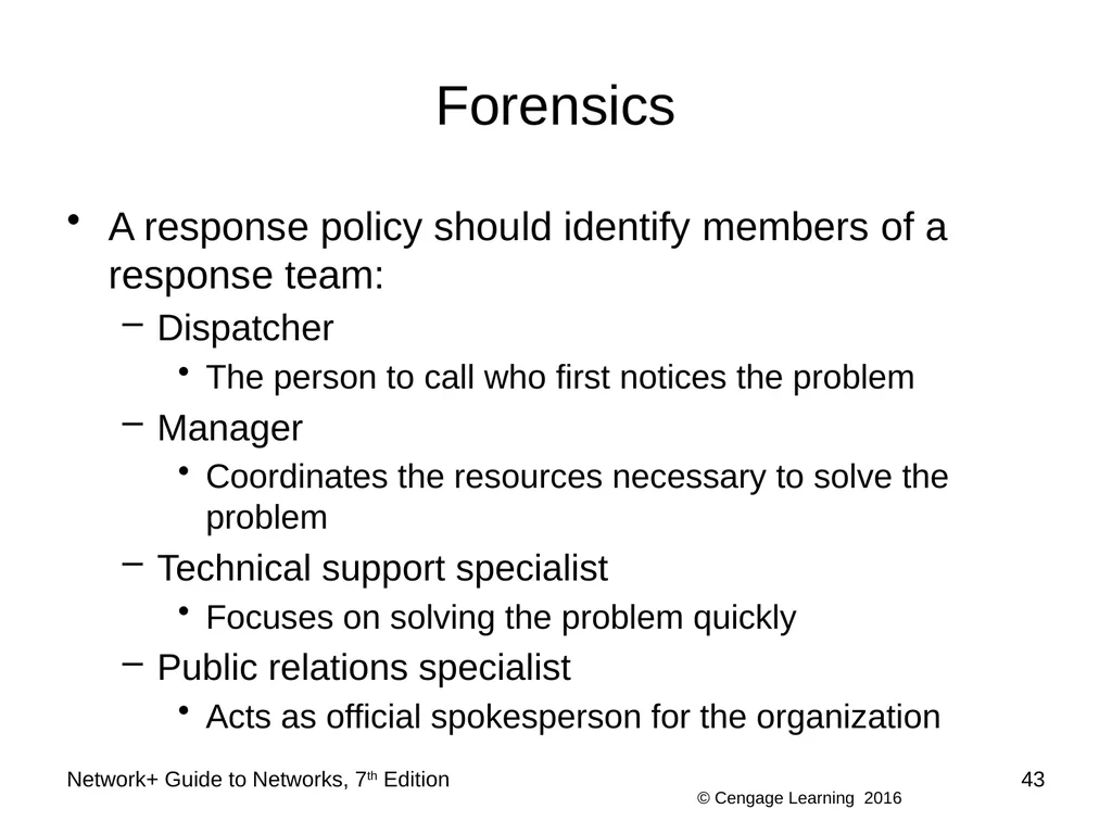 Network+ Guide to Networks 7th Edition Chapter 12 - slide 43 of 46