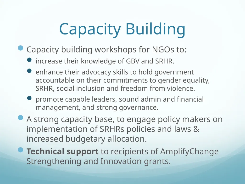 Building Bridges to End GBV & Increase Young - slide 9 of 39