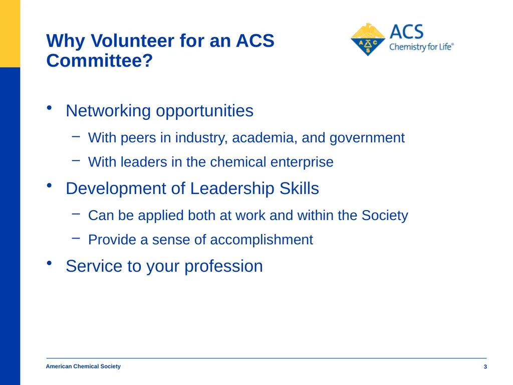 American Chemical Society Diversifying ACS - slide 3 of 11