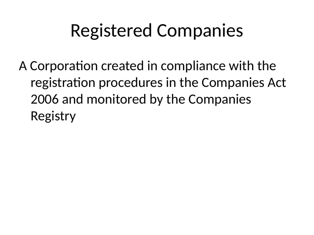 Lecture 3: Introduction to Company Law and - slide 17 of 38