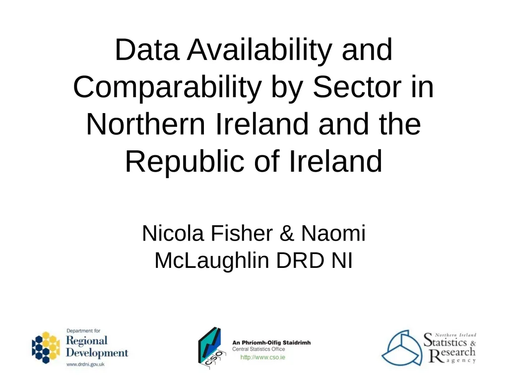Nicola Fisher & Naomi McLaughlin DRD NI Data