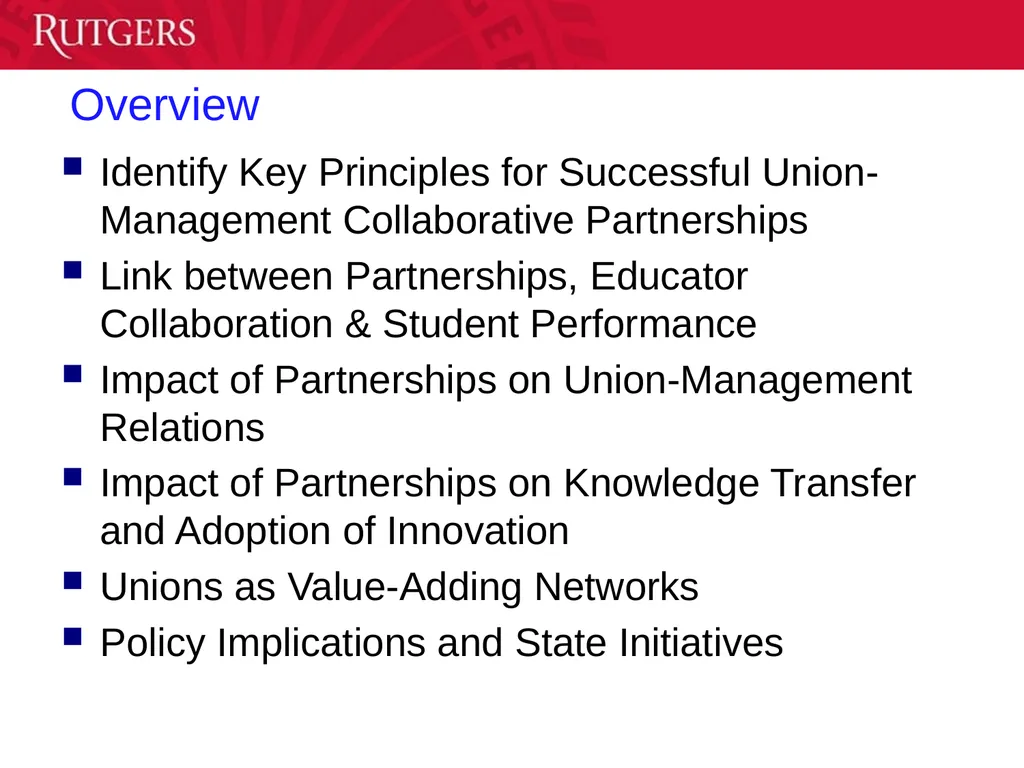 Labor-Management Collaboration: Impact on Student - slide 2 of 39