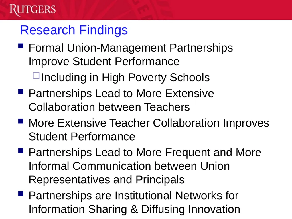 Labor-Management Collaboration: Impact on Student - slide 35 of 39