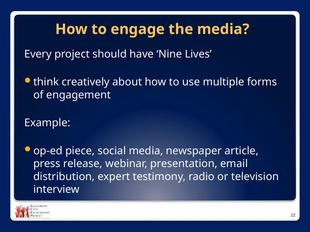 The Power of Media in Policy Change Mindy Romero, - slide 22 of 34