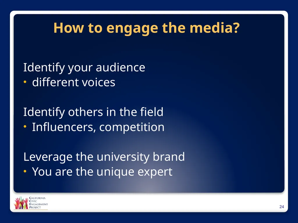 The Power of Media in Policy Change Mindy Romero, - slide 24 of 34