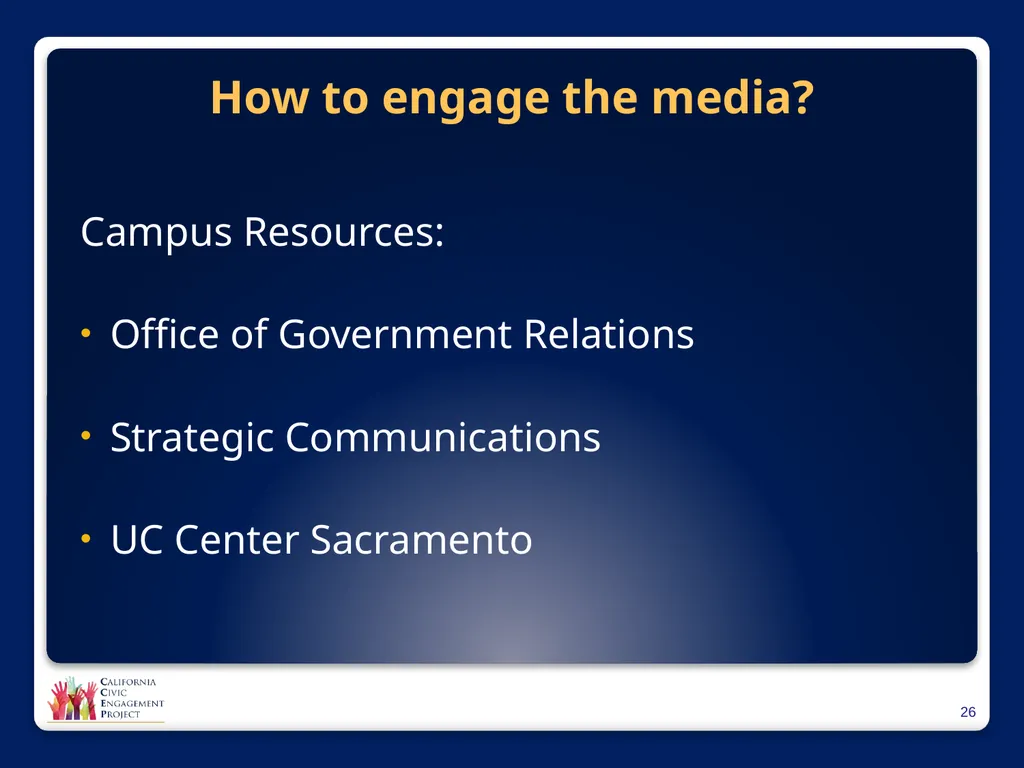 The Power of Media in Policy Change Mindy Romero, - slide 26 of 34