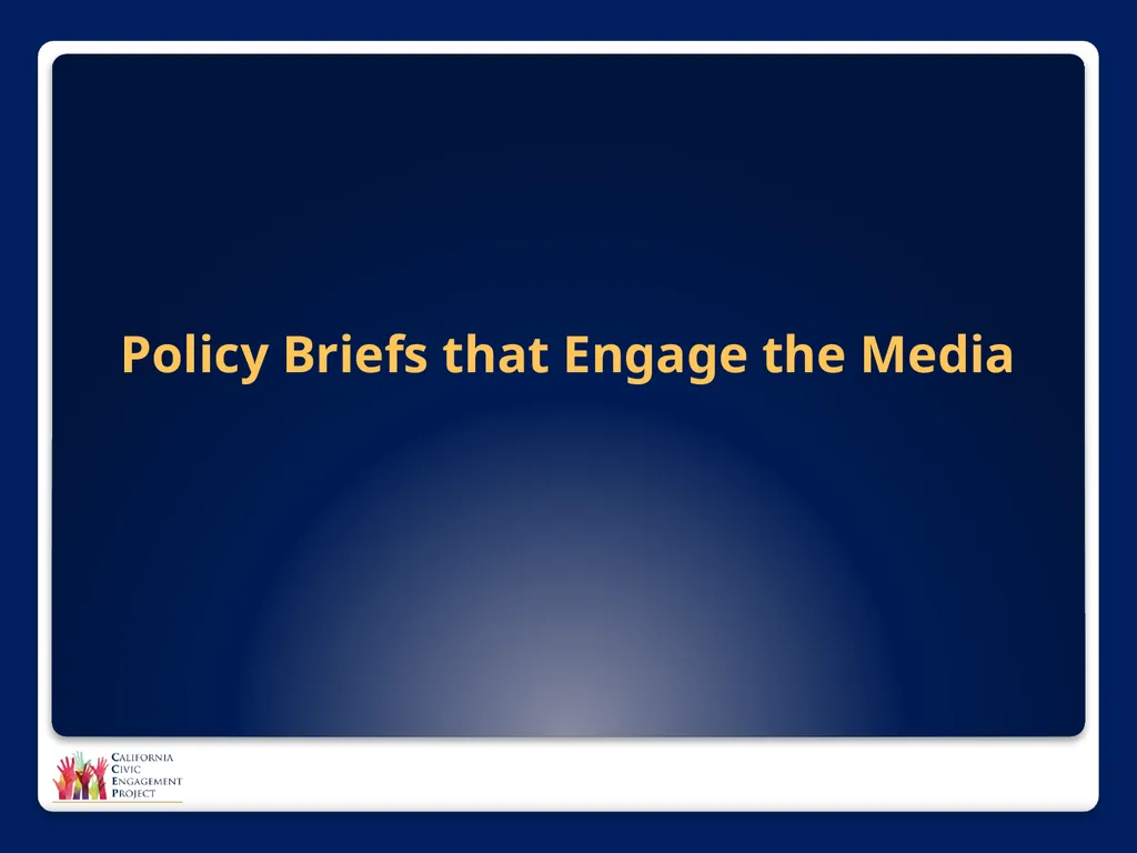The Power of Media in Policy Change Mindy Romero, - slide 27 of 34