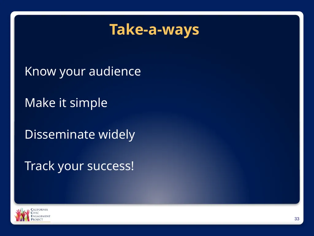 The Power of Media in Policy Change Mindy Romero, - slide 33 of 34