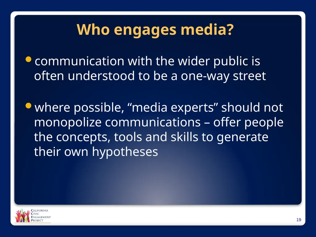 The Power of Media in Policy Change Mindy Romero, - slide 19 of 34