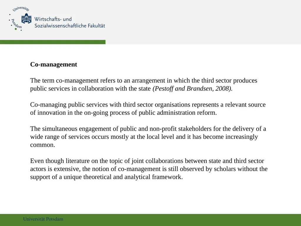 Co-Management and Accountability in Welfare - slide 2 of 16
