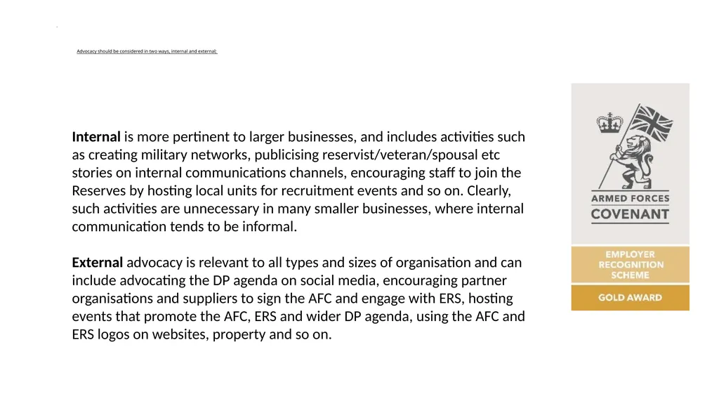The Armed Forces Covenant and the Employer - slide 18 of 22