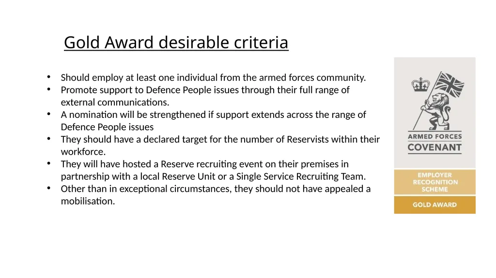 The Armed Forces Covenant and the Employer - slide 17 of 22