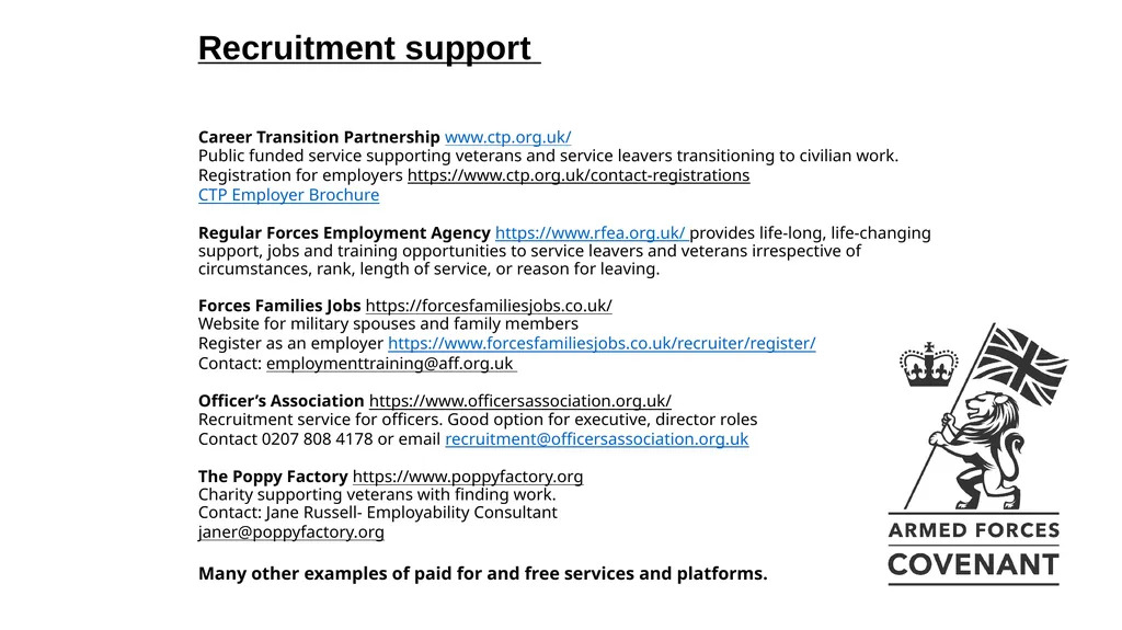 The Armed Forces Covenant and the Employer - slide 8 of 22