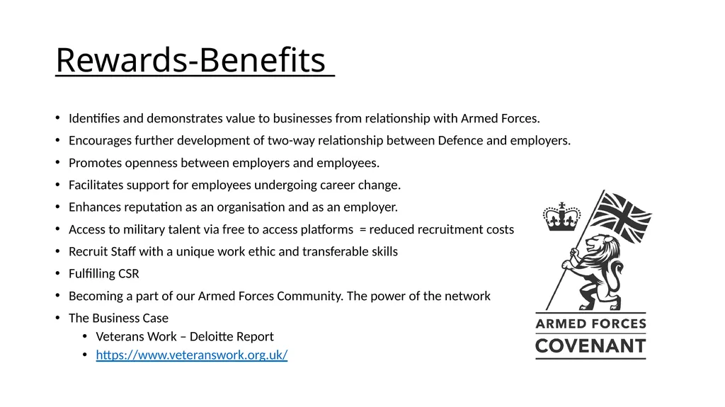 The Armed Forces Covenant and the Employer - slide 6 of 22